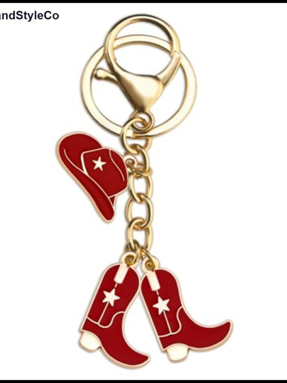 Western Keychain Cowboy Hat Boot Charm Keyring
